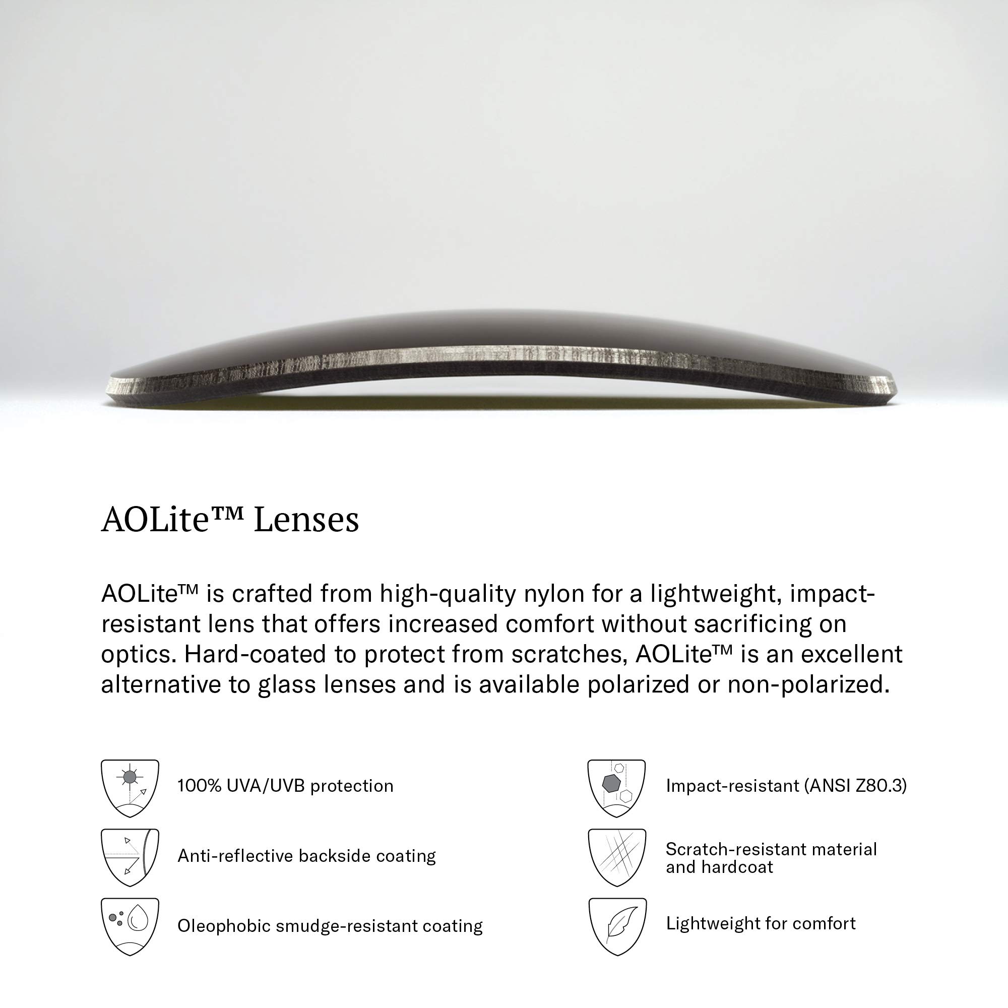 AO General Sunglasses with AOLite Nylon Lenses - UV Protection Polarized Sunglasses for Men & Women - Perfect for Driving, Running, and Outdoor Activities
