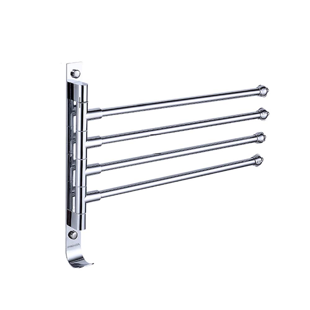 304 Stainless Steel Rotating Towel Bar - Adjustable Bathroom Towel Rack with Anti-Skid Coating | Durable & Rust-Resistant for Bathroom, Kitchen, or Laundry Room Organization