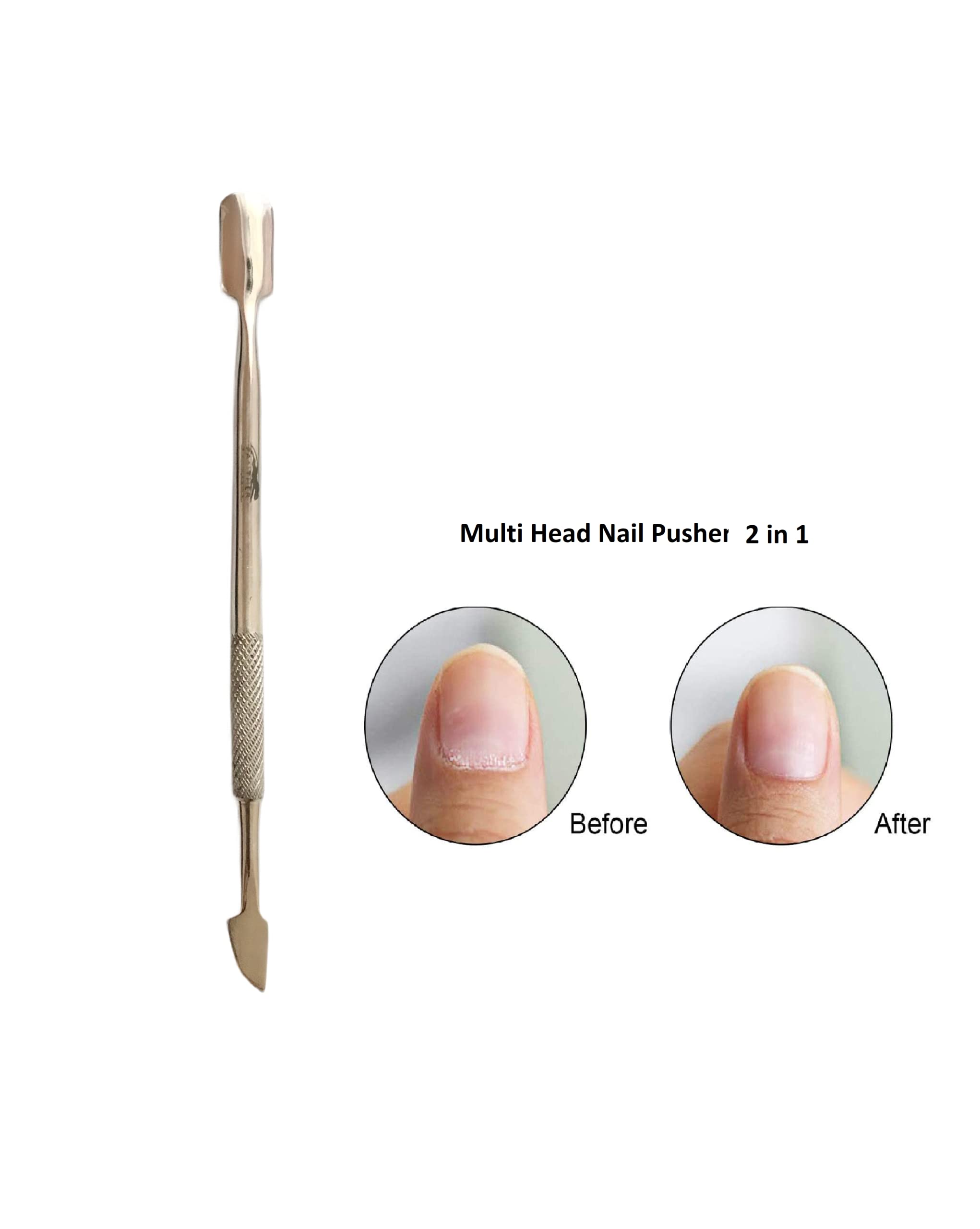 Premium Stainless Steel Cuticle Pusher & Nail Cleaner - Double Ended Manicure Pedicure Tool for Gel Polish Removal - Perfect for Salon & Home Nail Care