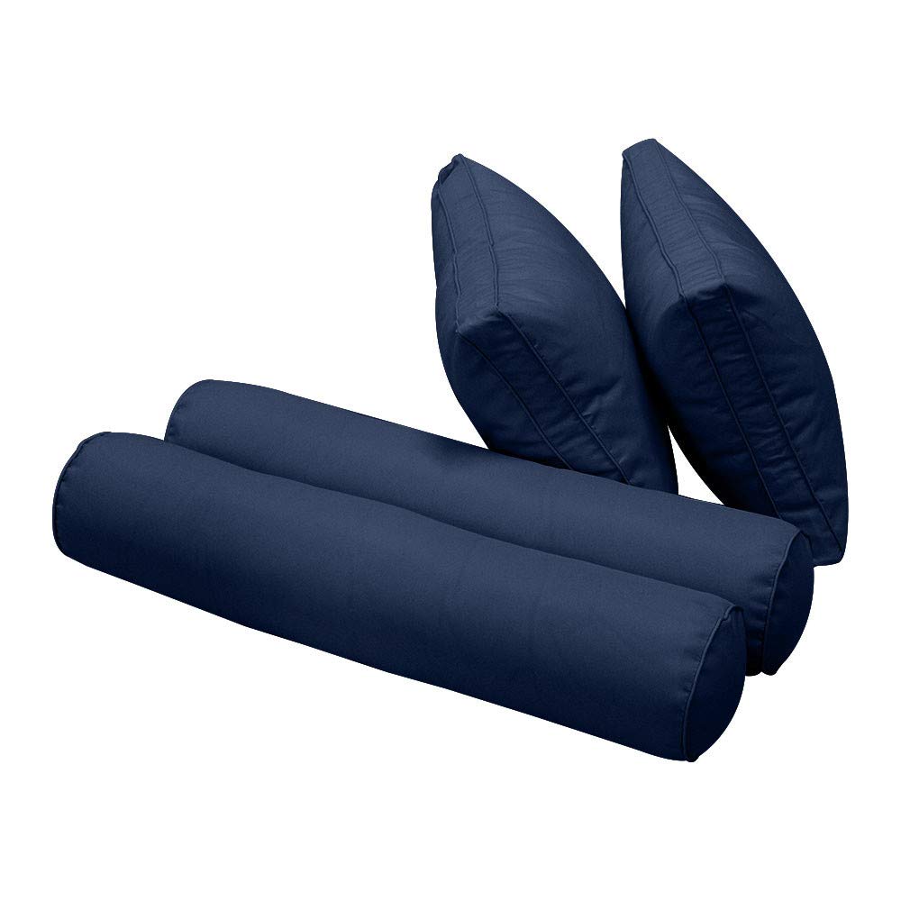 Prolinemax Outdoor Style 1 Twin-XL Piped Trim Daybed Mattress Bolster Pillow Fitted Cover - Waterproof & Breathable - Perfect for Patio, Sunroom, and Outdoor Furniture Protection