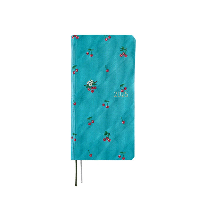 Hobonichi Weeks MEGA 2025 Planner - Cherry Bow & Tie Hardcover Weekly Notebook | English Edition | January Start, Monday Layout | Perfect for Work, School & Personal Organization