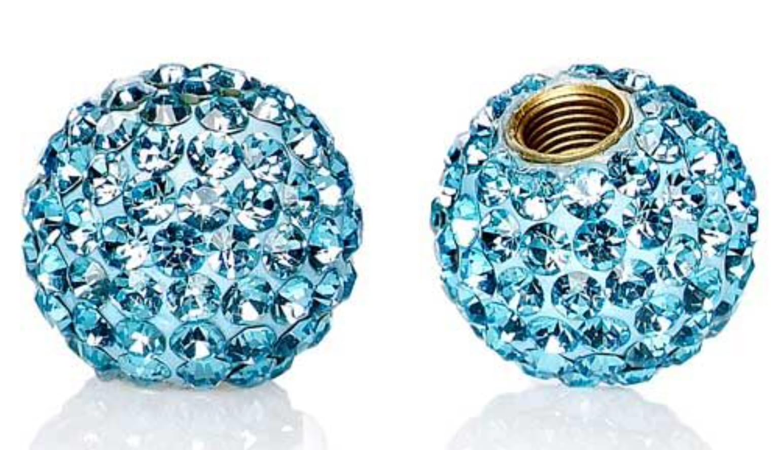 Cruiser Candy Bling Rhinestone Crystal Tire Valve Stem Caps - Decorative Air Valve Covers for Bicycle, E-Bike, Motorcycle, Car, Truck, SUV, ATV & Golf Cart (Aqua Marine Blue) | Add Sparkle to Your Ride & Customize Your Wheels