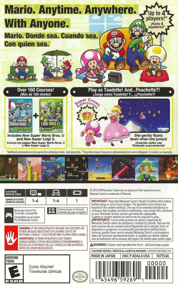 New Super Mario Bros. U Deluxe - Nintendo Switch Game | Family-Friendly Multiplayer Adventure | Perfect for Party Gaming & Family Bonding