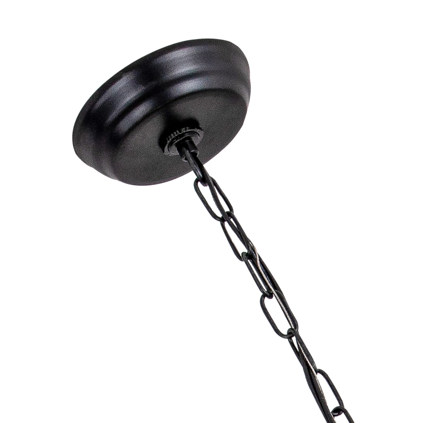 Maxax 4-Light Modern Farmhouse Chandelier - Adjustable Black Metal Cage Pendant Light with Crystal Globe Shades for Kitchen, Dining Room, Living Room, Entryway | Perfect for Rustic, Industrial & Contemporary Home Decor