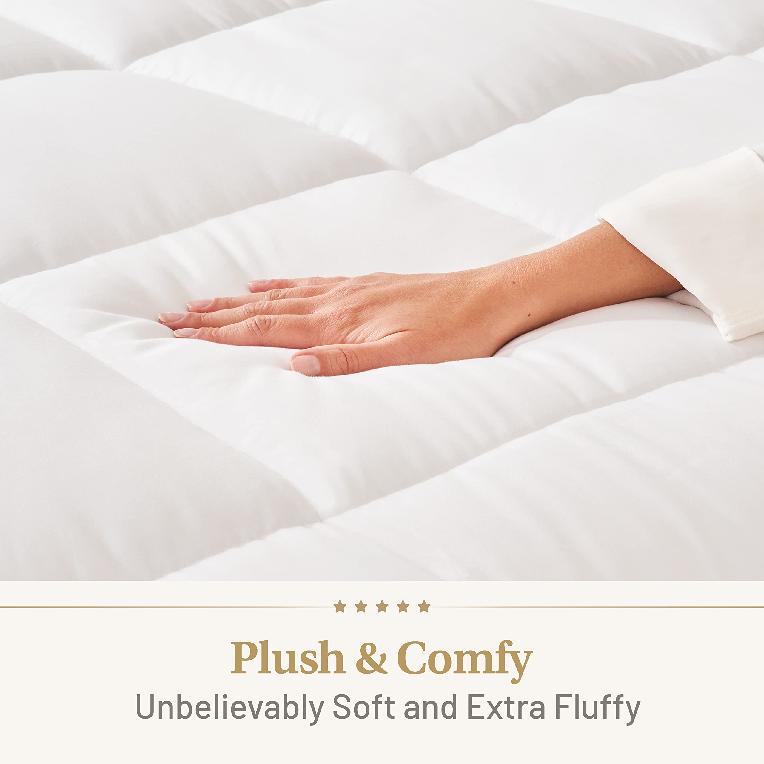 Premium Down Alternative Comforter Queen Size - Ultra Soft Fluffy Duvet Insert for All Seasons | Hypoallergenic Luxury Hotel Plush Comforter - 86x86 Inches White | Perfect for Bedroom, Guest Room & Airbnb | Eco-Friendly Compressed Packaging