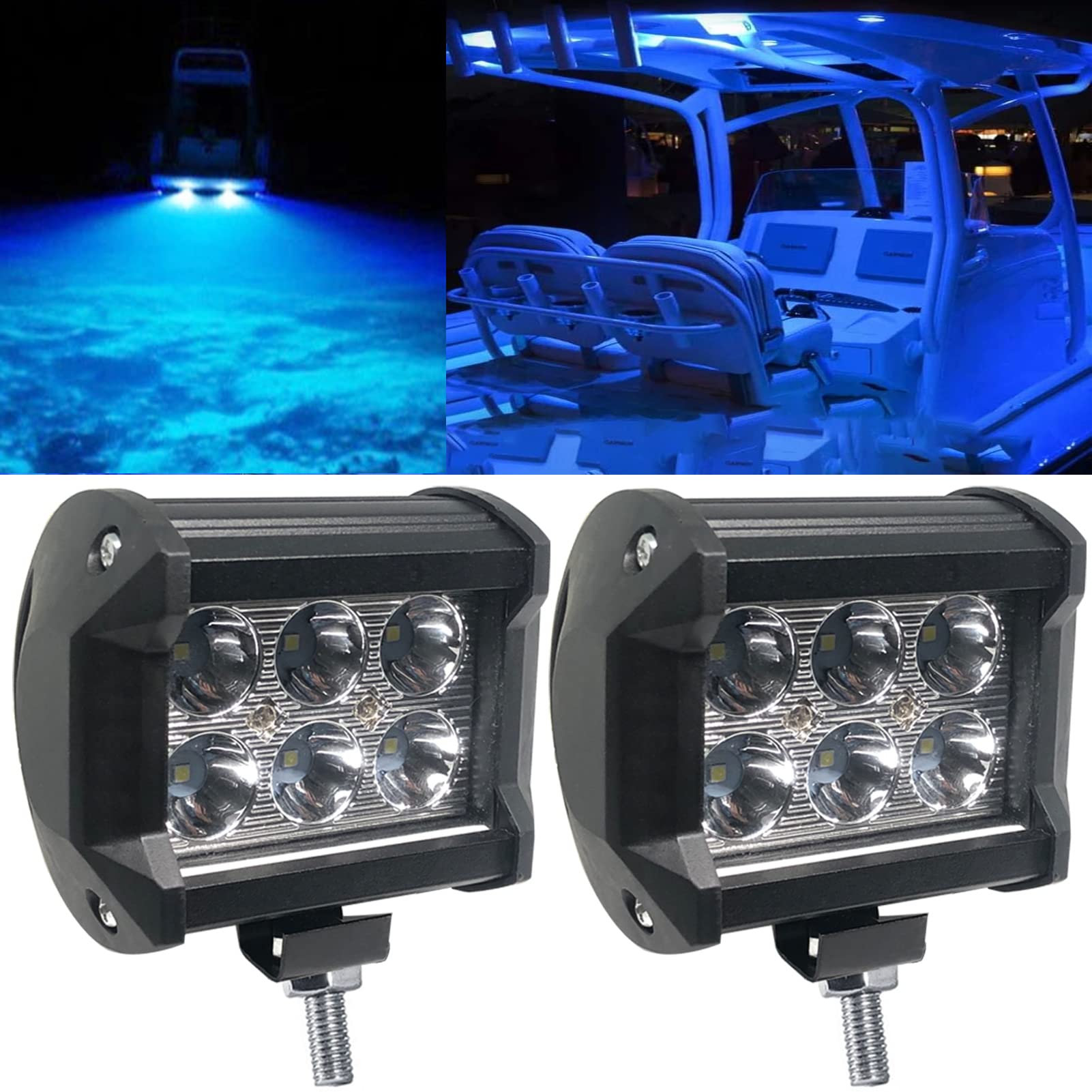 Marine LED Boat Docking Light & Navigation Light - Waterproof Pontoon Deck Light with Spreader for Kayak, Bass Boat, Sailboat (Blue) | Perfect for Night Fishing, Docking & Water Safety