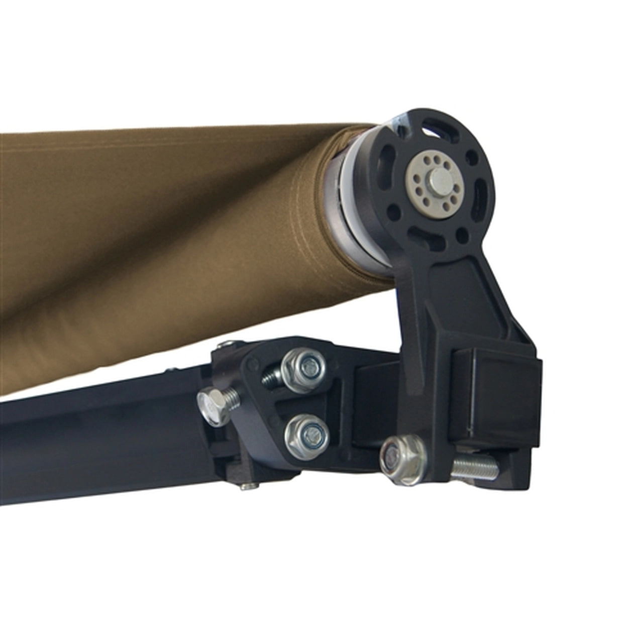 Aleko 20x10 Feet Motorized Retractable Patio Awning with Black Frame - Sand Color for Outdoor Shade, Backyard, Deck, and Poolside Relaxation