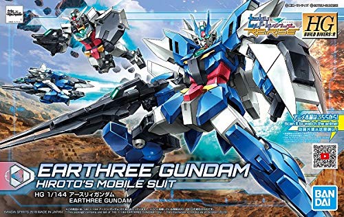 Bandai 1/144 Scale HG Gundam Build Divers Re:Rise 01 Earthree Gundam Model Kit - Perfect for Collectors & Gundam Enthusiasts | Display, Customization & Battle Scenes