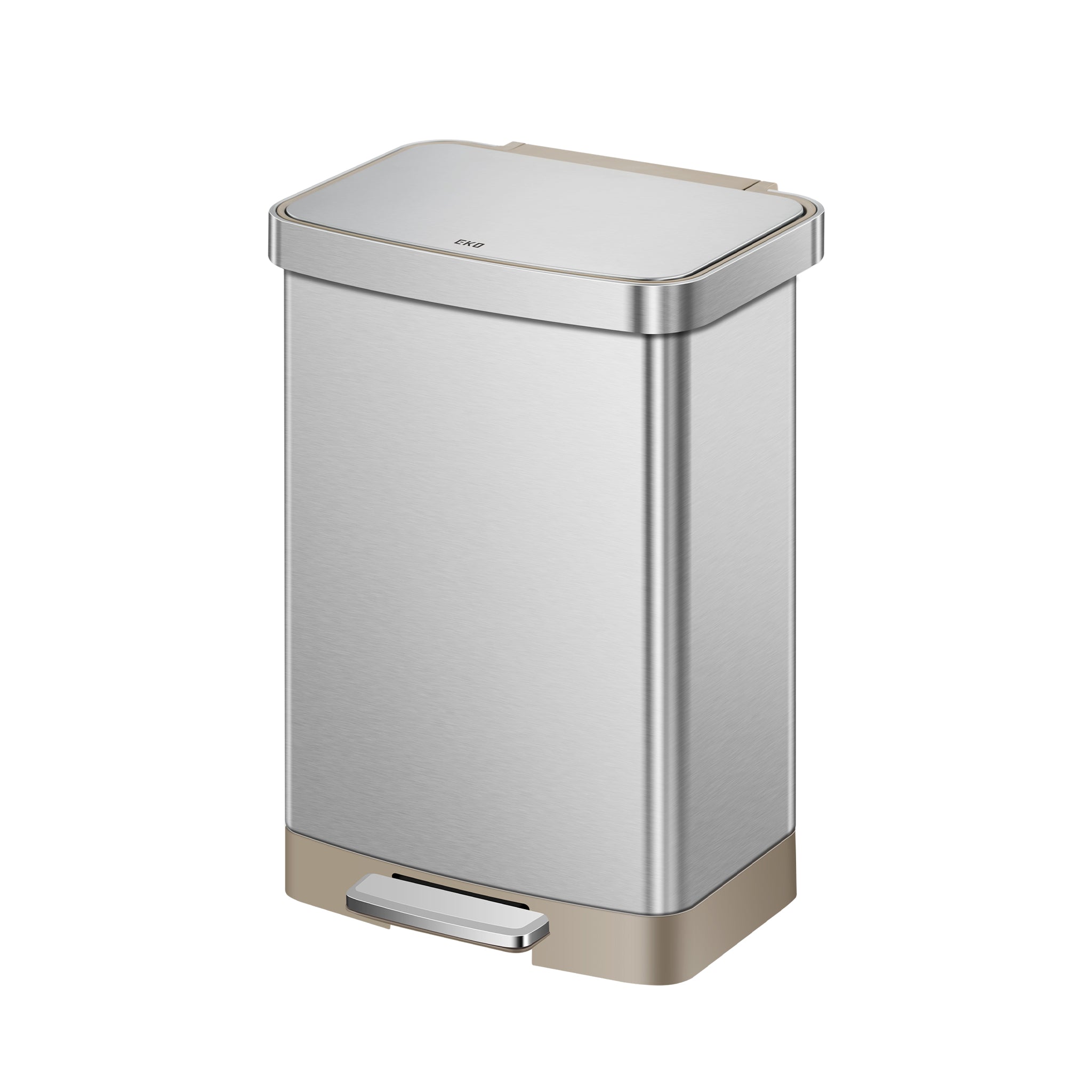 50L / 13.2 Gallon Step Trash Can with Removable Bag Compartment - Matte Stainless Steel Kitchen Garbage Bin for Home, Office & Outdoor Use