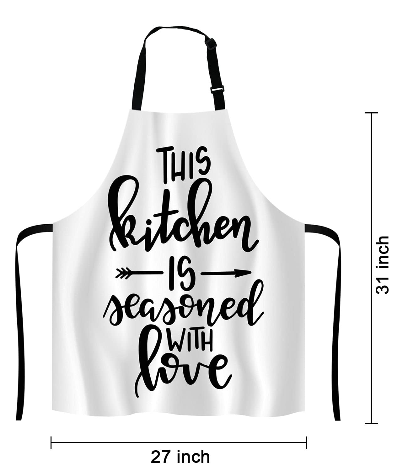 Inspirational Quote Adjustable Bib Apron for Cooking & Baking