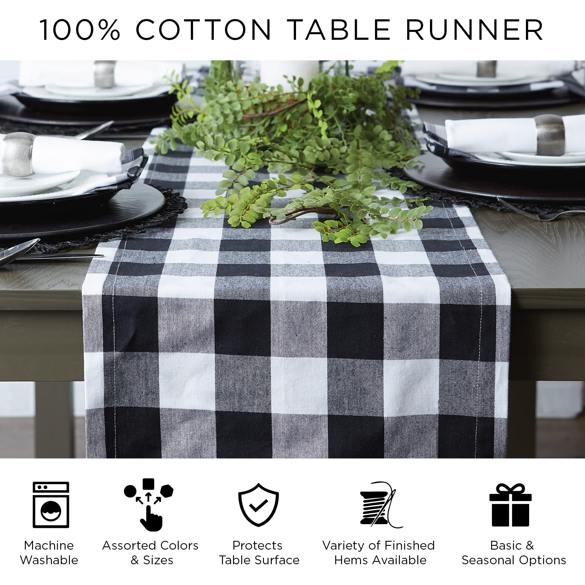 Valentine's Day Table Runner 14x72 Inches - Romantic Heart Pattern Tabletop Decor for Dining Room, Wedding & Anniversary Celebrations