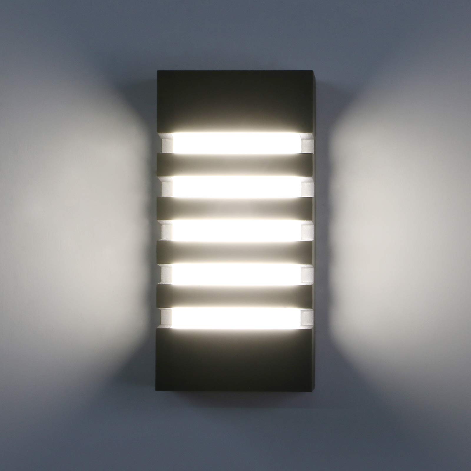 Pathson 12W 4000K LED Waterproof Outdoor Wall Sconces - Modern White Wall Light Fixtures for Porch, Hallway & Exterior Lighting - Durable Weatherproof Design for Patio, Garden & Entryway