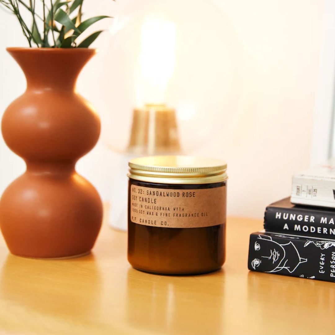 12.5oz Classic Sandalwood Rose Soy Candle - Handmade Aromatherapy Candle for Relaxation, Meditation & Home Decor - Gift for Women & Men