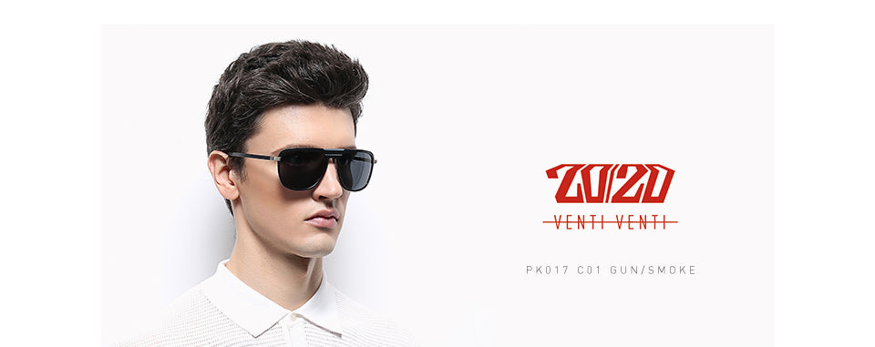 20/20 Unisex Full Rim Square Aluminum Polarized Sunglasses PK017 - Stylish UV Protection for Outdoor Activities, Driving & Fashion