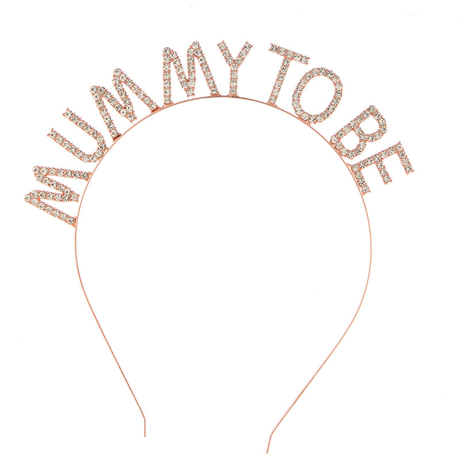 Shiny Rhinestone Crown Headband for Women - Elegant Baby Shower & Birthday Party Hair Accessory - Lightweight Letter Hairband for Special Occasions & Photo Shoots