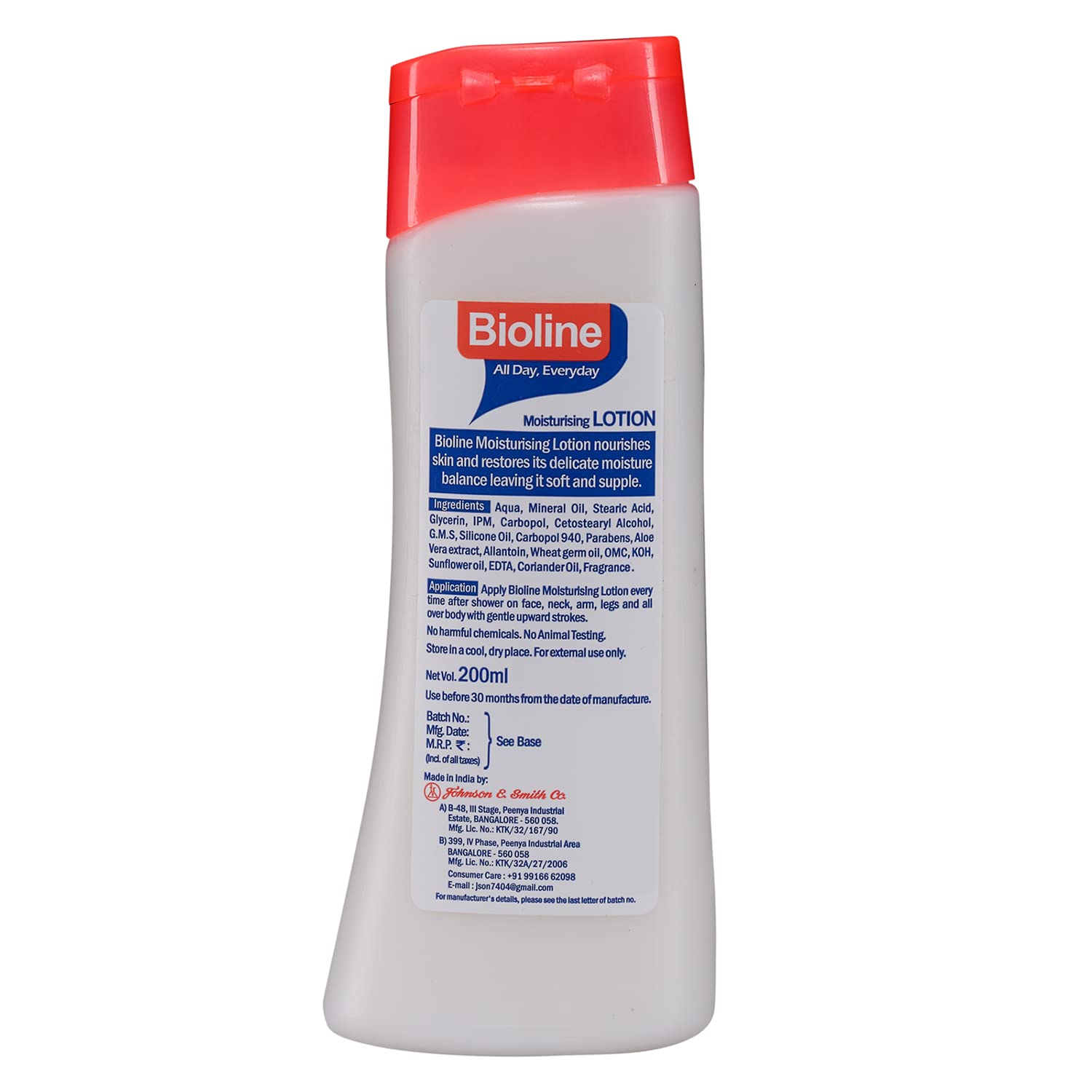 Bioline Moisturizing Body Lotion with SPF, Vitamin E, Aloe Vera & Natural Oils - 200ml (Pack of 2) - Hydrating & UV Protection for Dry Skin - Perfect for Daily Use, Travel & Outdoor Activities