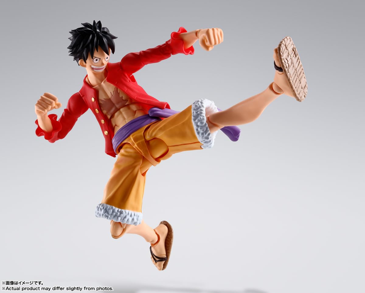 One Piece Monkey D. Luffy Action Figure - Tamashii Nations Bandai Spirits S.H.Figuarts - Raid on Onigashima Edition - Perfect for Anime Collectors & Display Decor