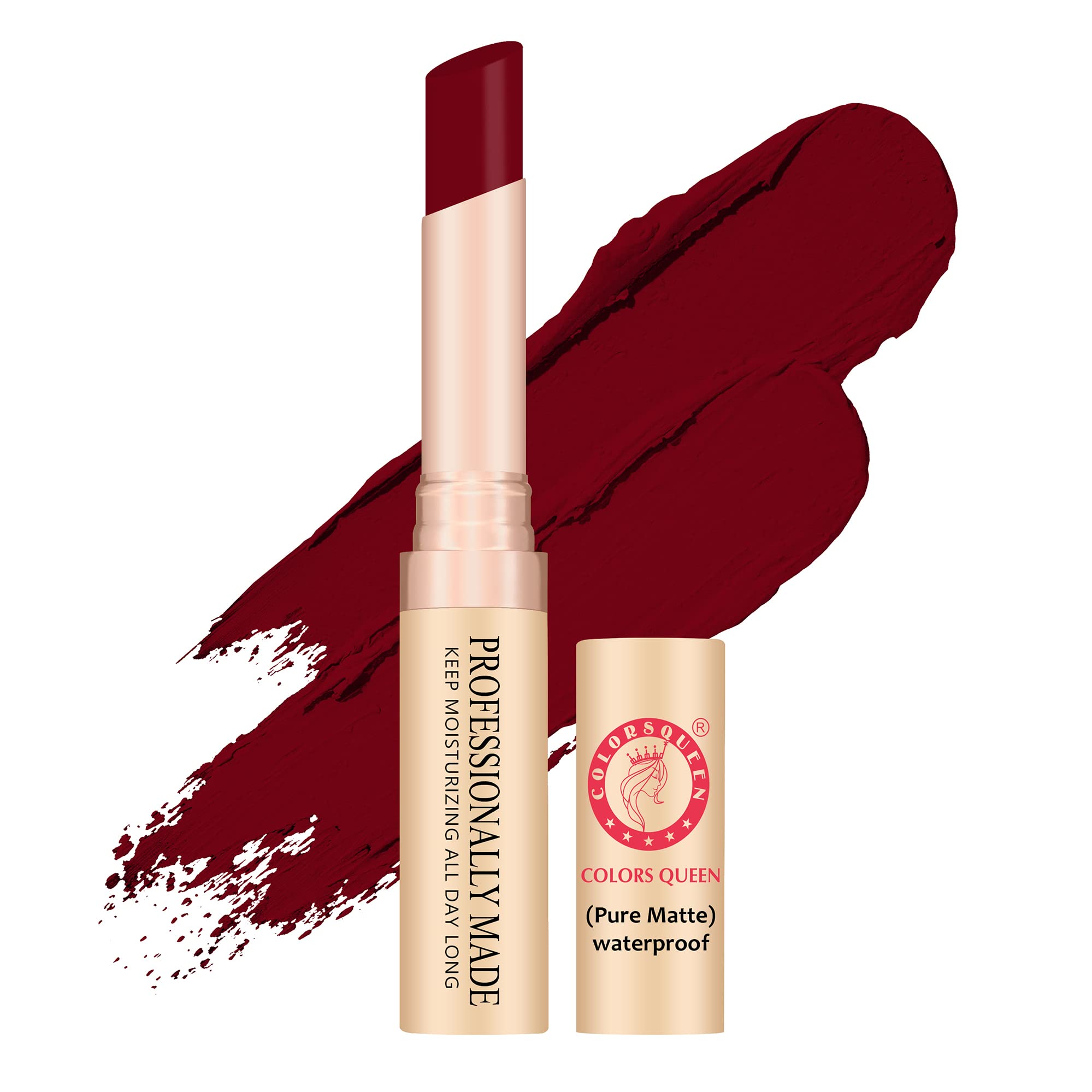 COLORS QUEEN Matte Lipstick - Long Lasting Chili Red Lipstick for Women, Hydrating & Non-Drying, Perfect for Date Night, Parties & Everyday Wear