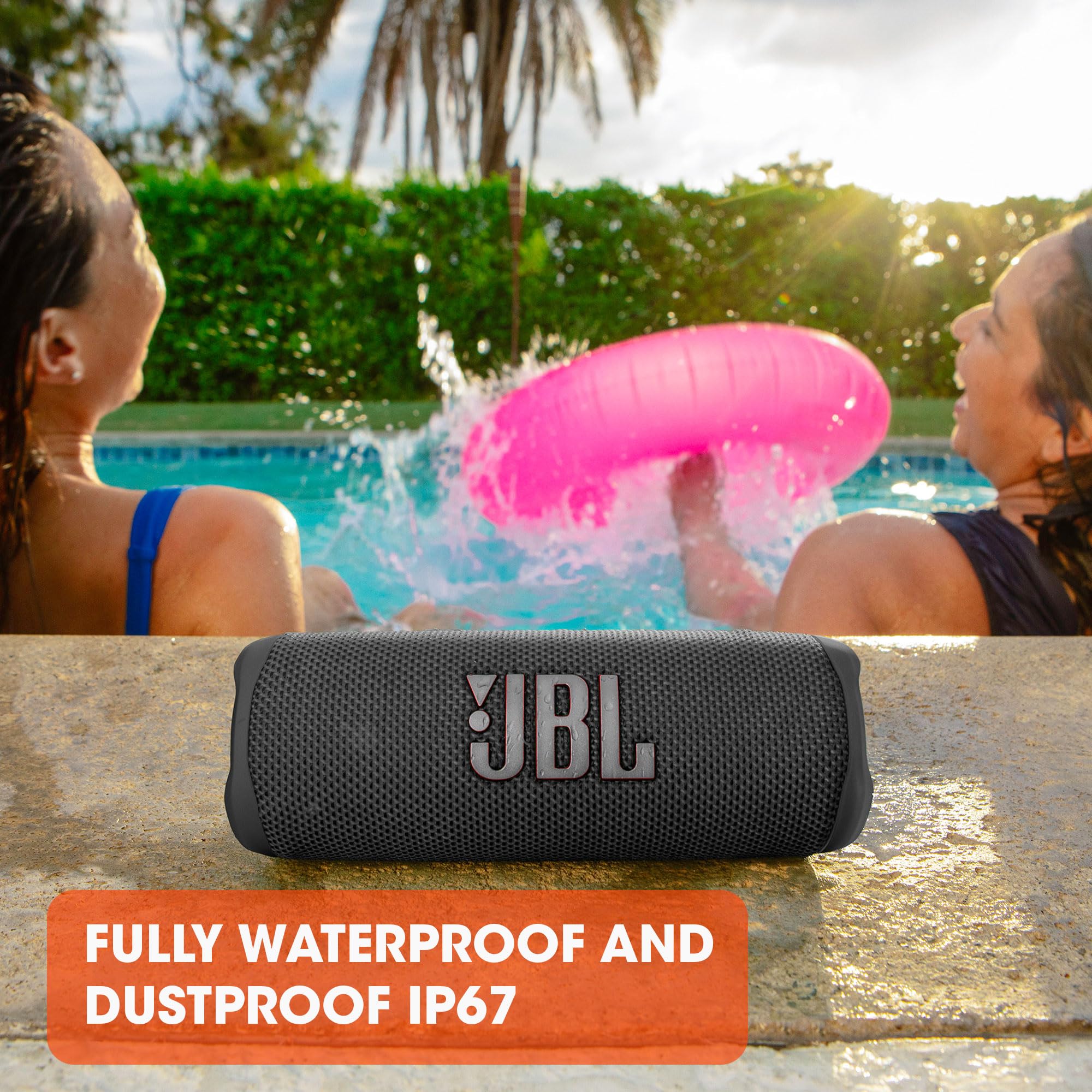 JBL Flip 6 Portable Bluetooth Speaker - Waterproof IPX7, 12H Playtime, Powerful Bass, 2-Way Speaker System - Perfect for Outdoor, Beach, Pool Party & Travel (Black)