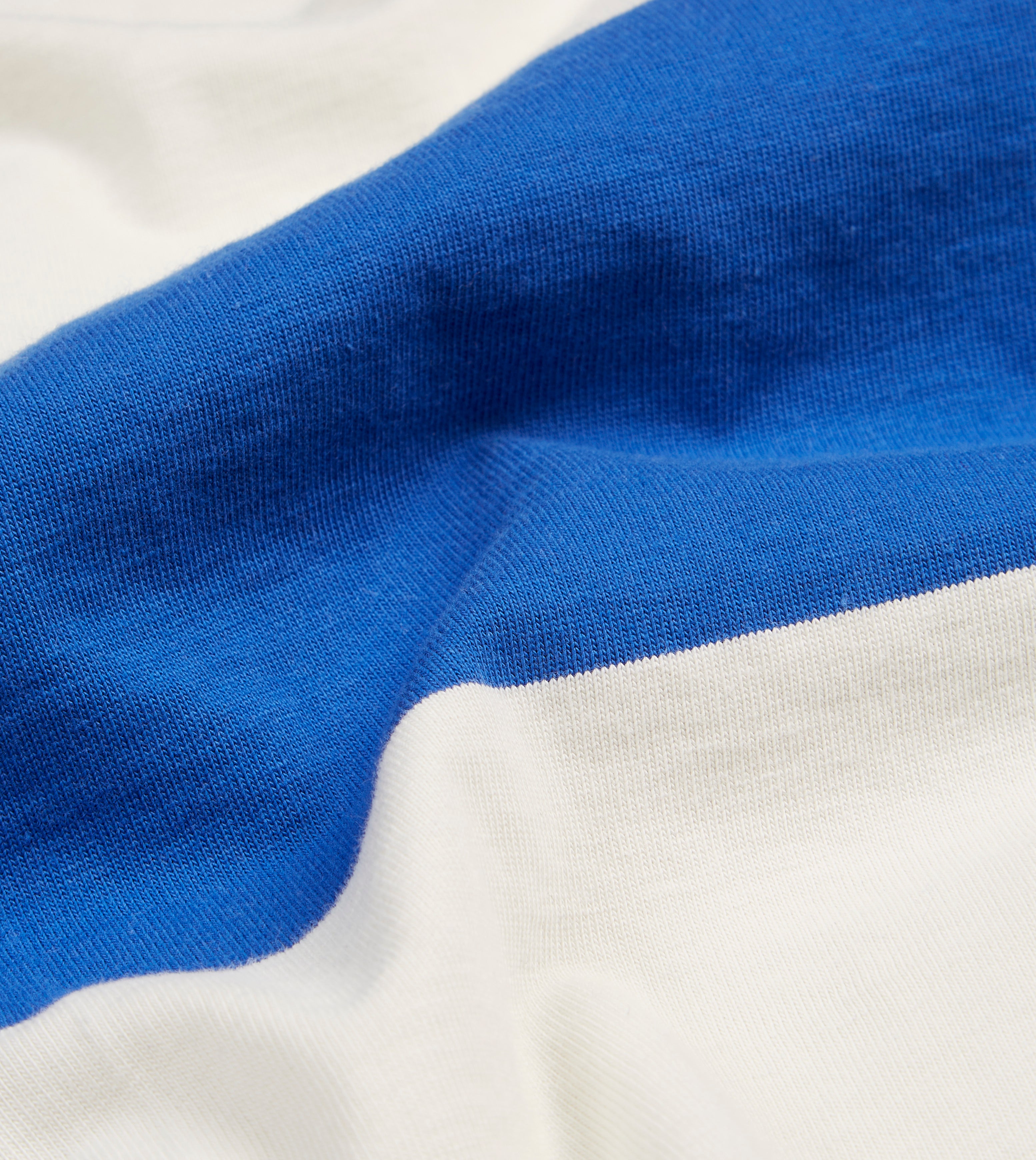Blue and White Striped Mock Collar Long Sleeve Jersey Top - Women's Casual Wear for Work, Date Night & Everyday Comfort