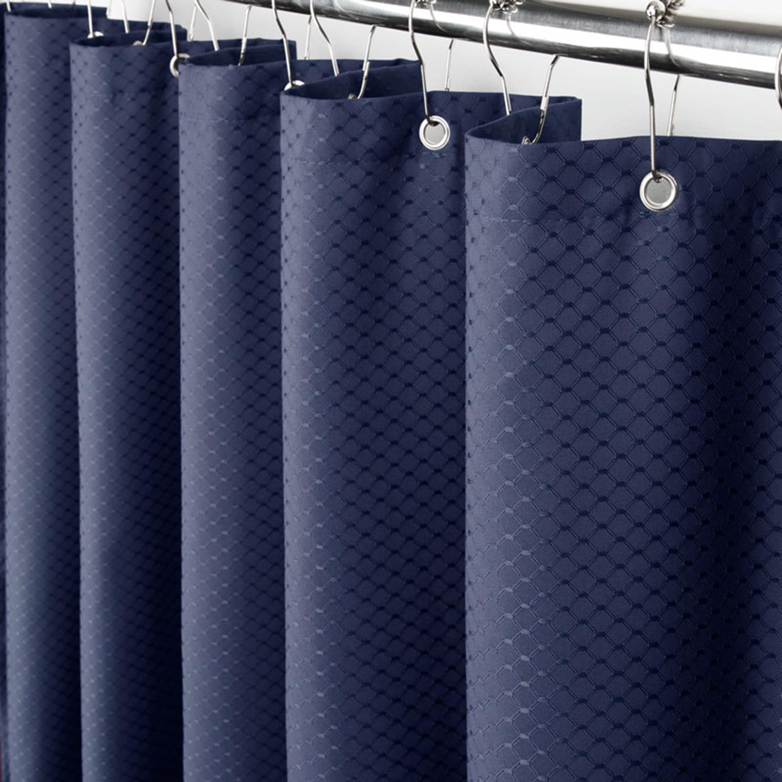Eforcurtain Extra Long 72x78 Inch Waffle Weave Shower Curtain - Waterproof Bathroom Decor, Heavy Duty Fabric, Elegant Blue - Perfect for Modern Bathrooms & Spa-Like Showers