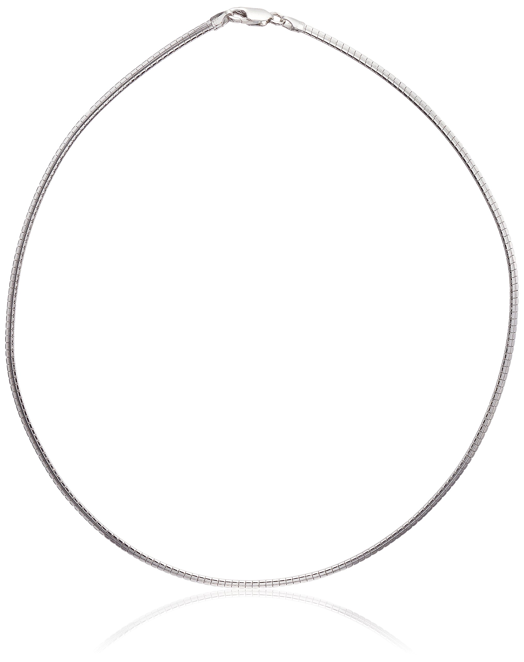 Amazon Collection Sterling Silver Italian Omega Chain Necklace for Women - Elegant Layering Jewelry Gift for Birthday, Anniversary & Special Occasions