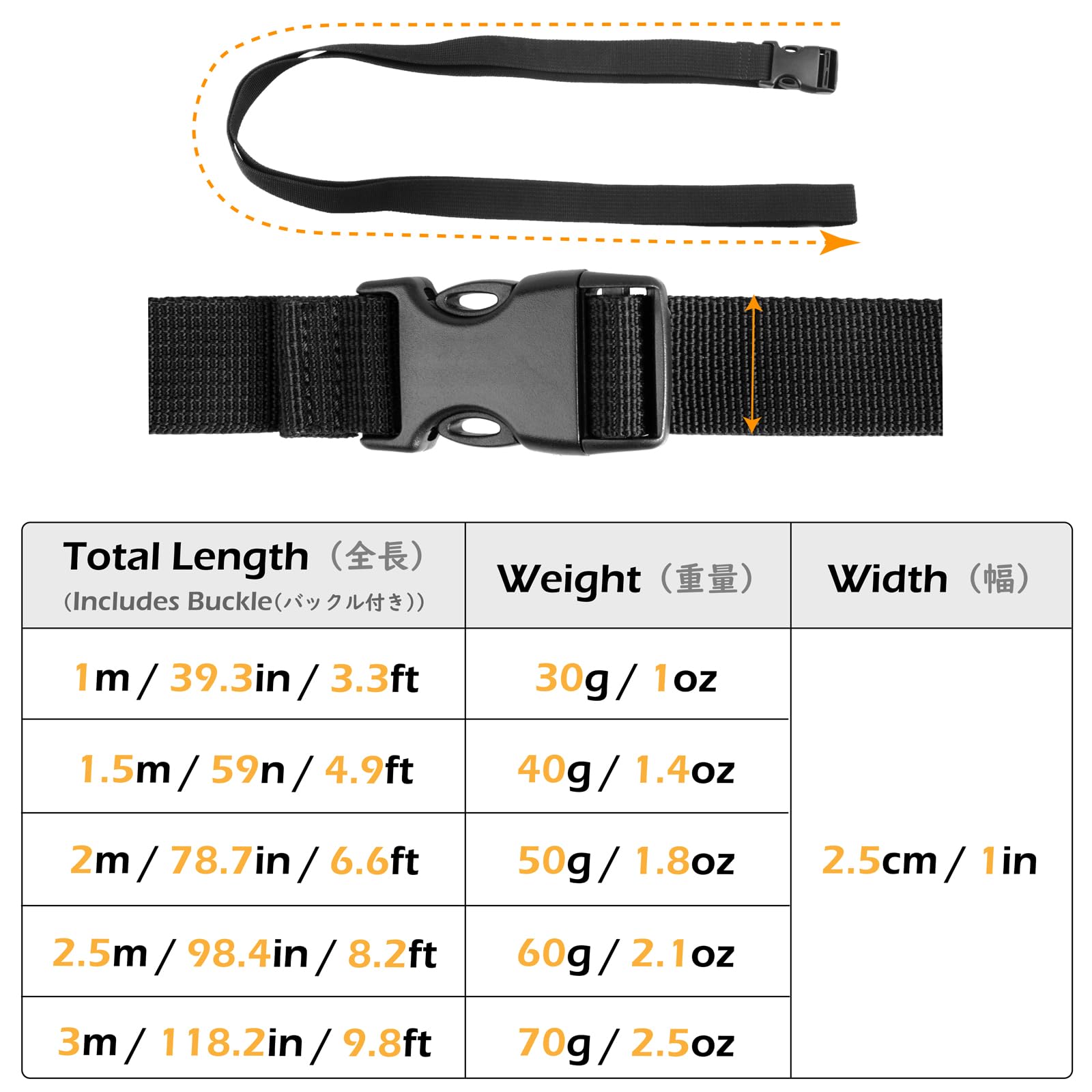 TRIWONDER Tie Down Straps 4-Pack - Heavy Duty Lashing Straps for Luggage, Bikes & Cargo (Black, 4.92ft) - Secure Travel & Transport Accessories