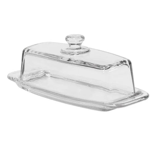 Anchor Hocking Whitman Glass Butter Dish with Lid - Airtight & Durable for Fresh Butter Storage - Perfect for Kitchen, Dining Table, and Breakfast Buffet