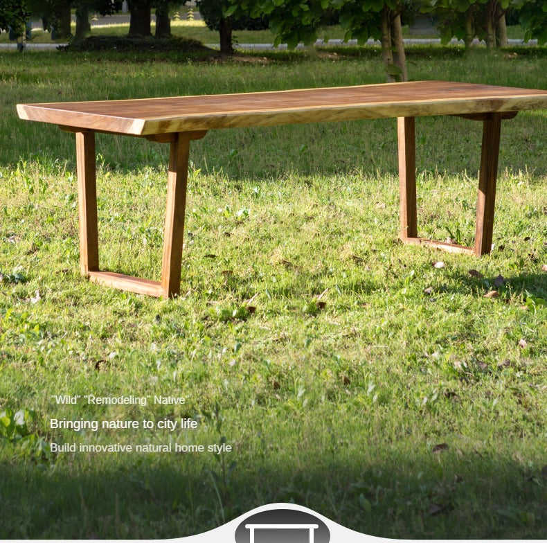 Premium Black Walnut Solid Wood Dining Table with Natural Edge - Large Top for Kitchen, Dining Room & Home Decor