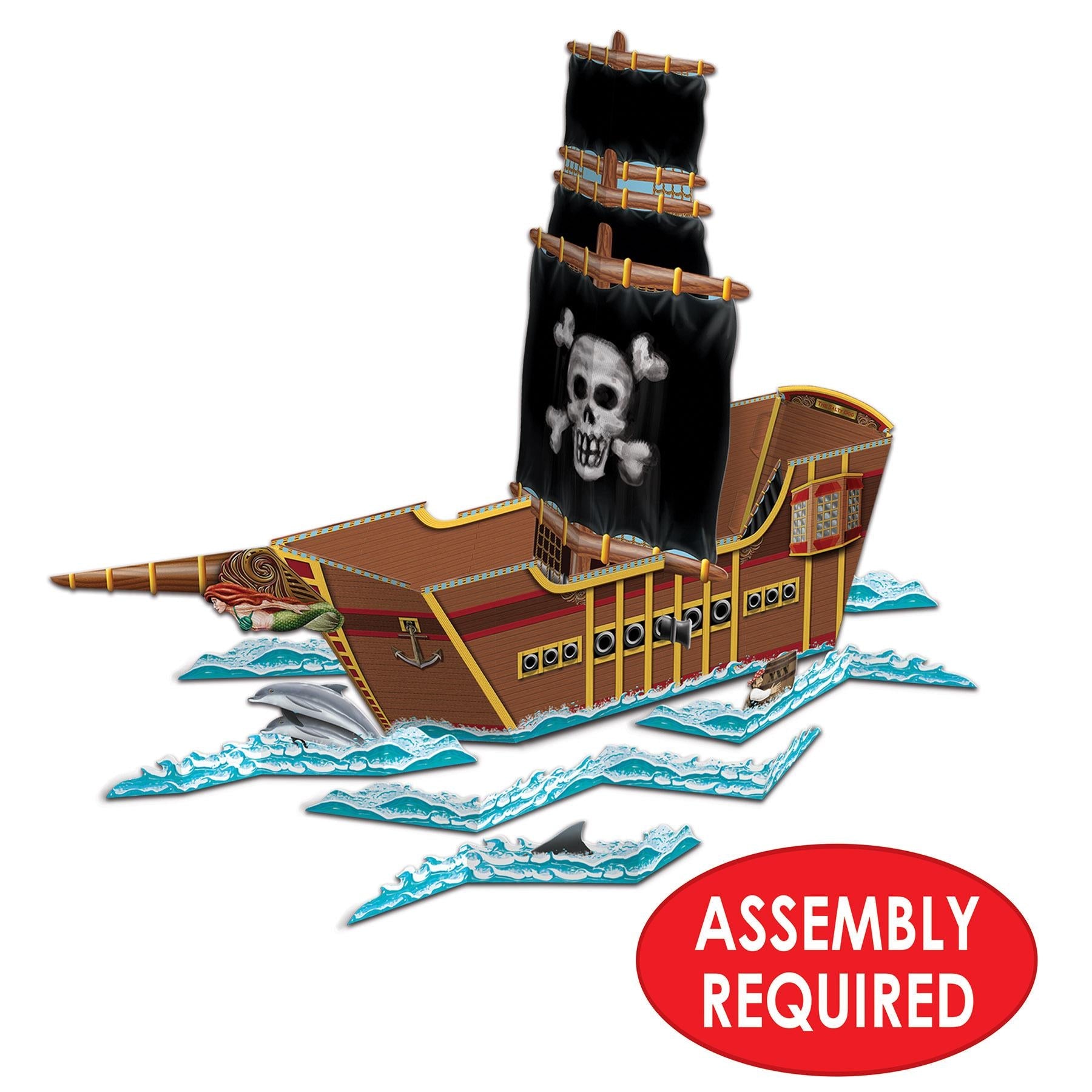 12 Pack Beistle 3D Pirate Ship Party Decorations - Perfect for Pirate Themed Birthday Parties, Baby Showers & Halloween Decor