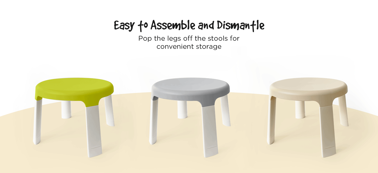 Oribel PortaPlay Adjustable Kids Stool - Lightweight & Foldable Toddler Step Stool for Bathroom, Kitchen, and Playroom - Safe Non-Slip Children's Step Stool for Ages 2-6