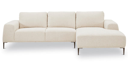 Rue Right Facing Sectional Sofa - Modern L-Shaped Couch with Reversible Chaise for Living Room, Family Room & Small Spaces - Comfortable Fabric Upholstery
