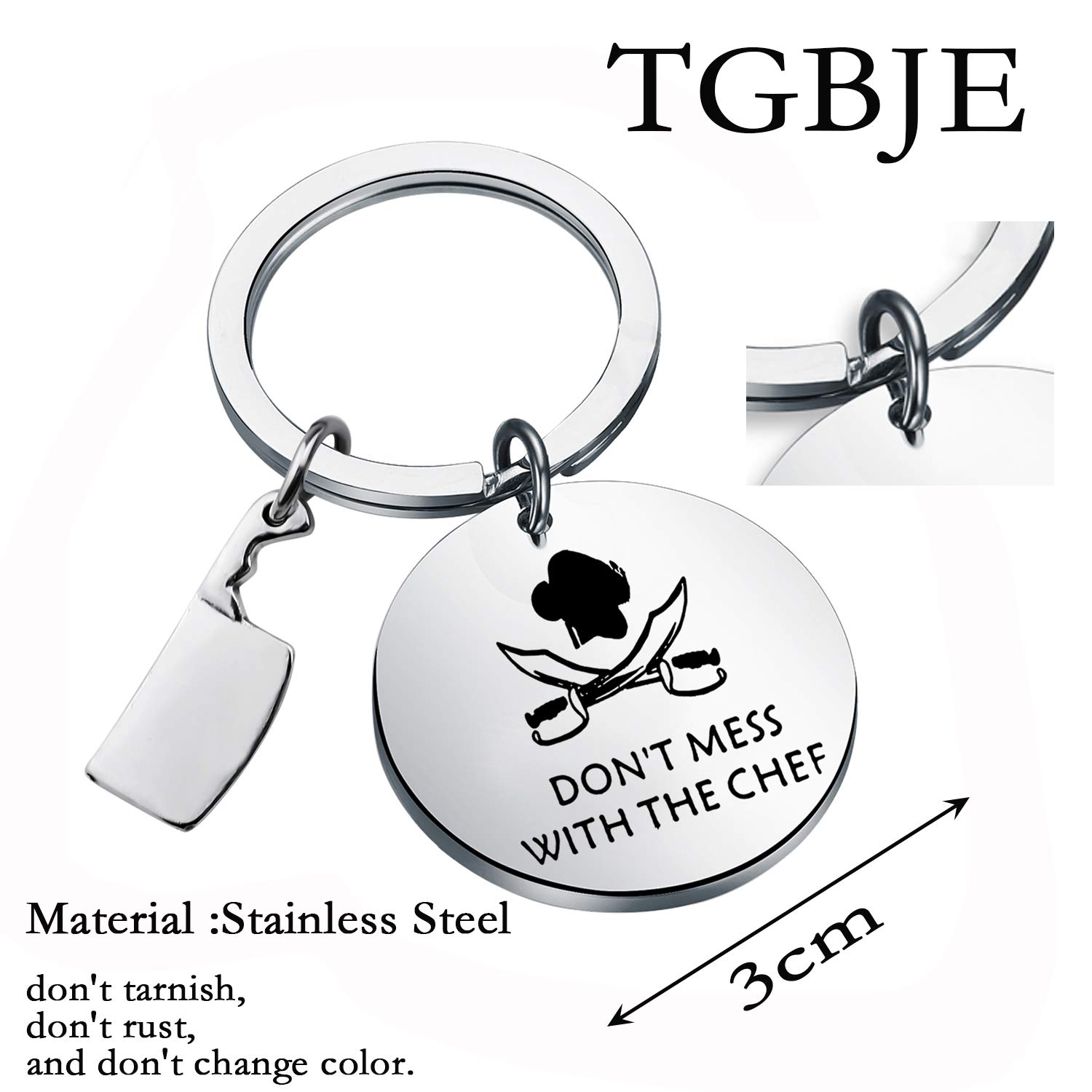 Chef Keychain - Don't Mess With The Chef Jewelry Gift for Cooks & Kitchen Lovers