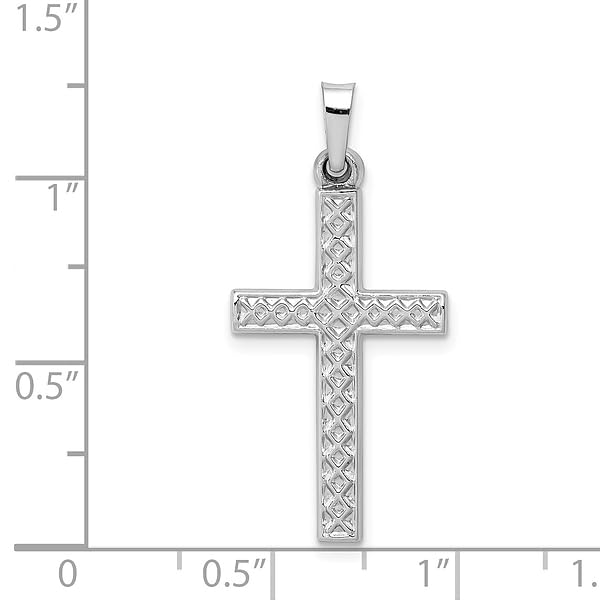 14K Solid White Gold Latin Mexican Holy Cross Necklace - Religious Chain Pendant with Jesus Christ Charm for Women & Men | Perfect for Baptism, First Communion, Confirmation & Daily Faith Jewelry