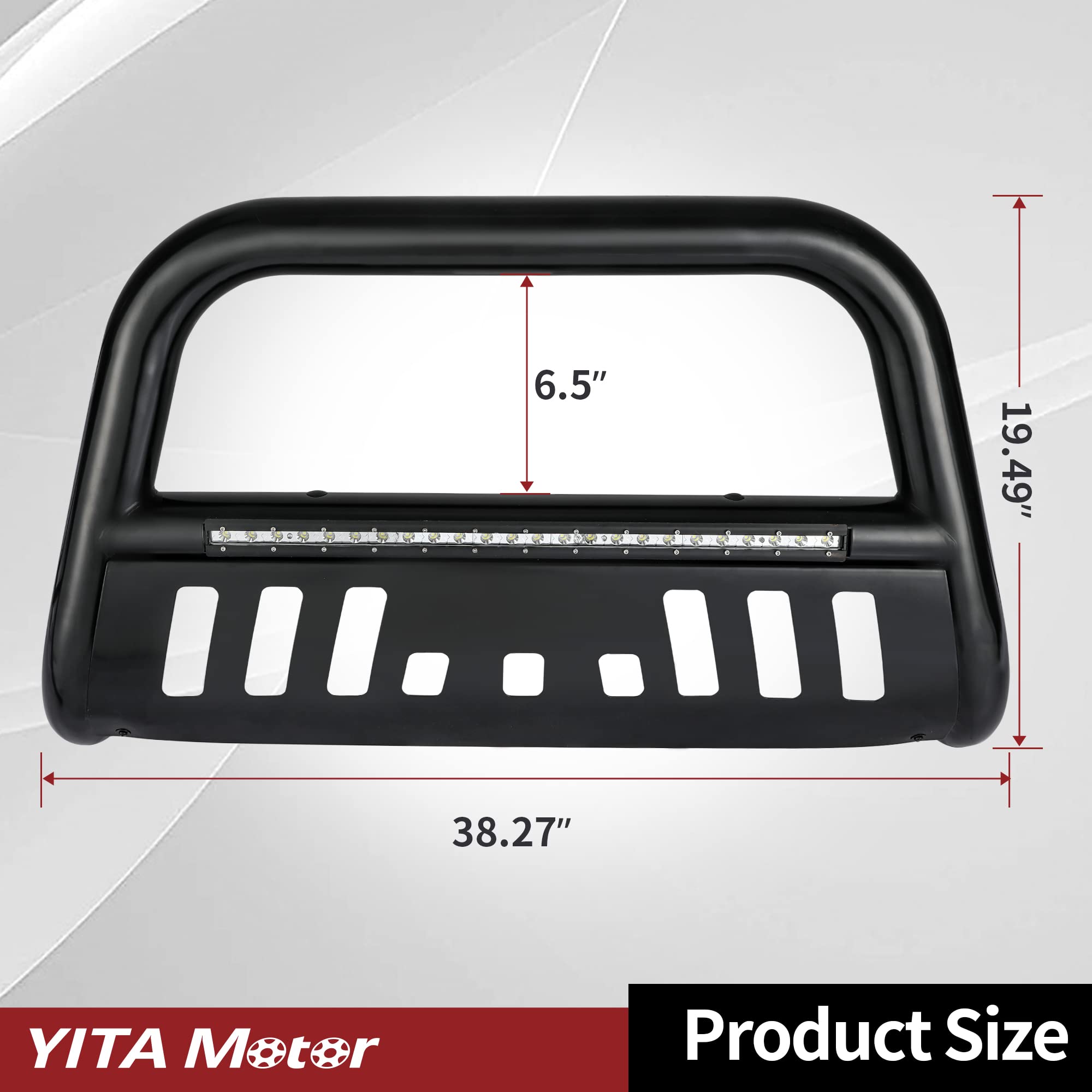YITAMOTOR Bull Bar with LED Light & Grille Skid Plate for 2016-2023 Toyota Tacoma (Excludes TRD) | 3