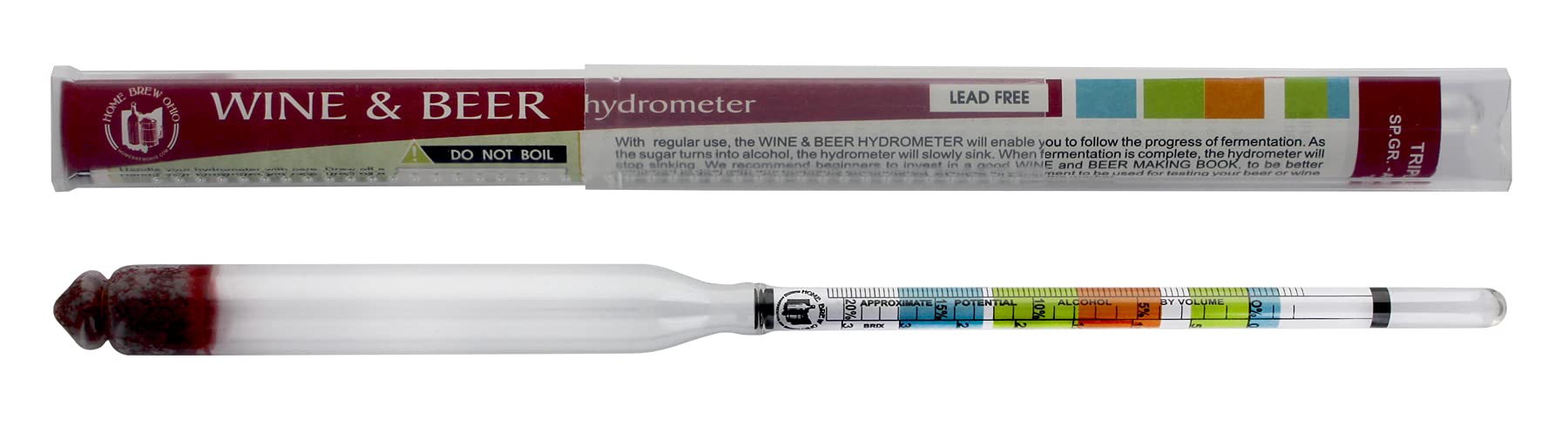 Home Brew Ohio Hydrometer - Triple Scale Hydrometer for Beer, Wine & Mead Making - Accurate Specific Gravity Testing for Home Brewing & Fermentation