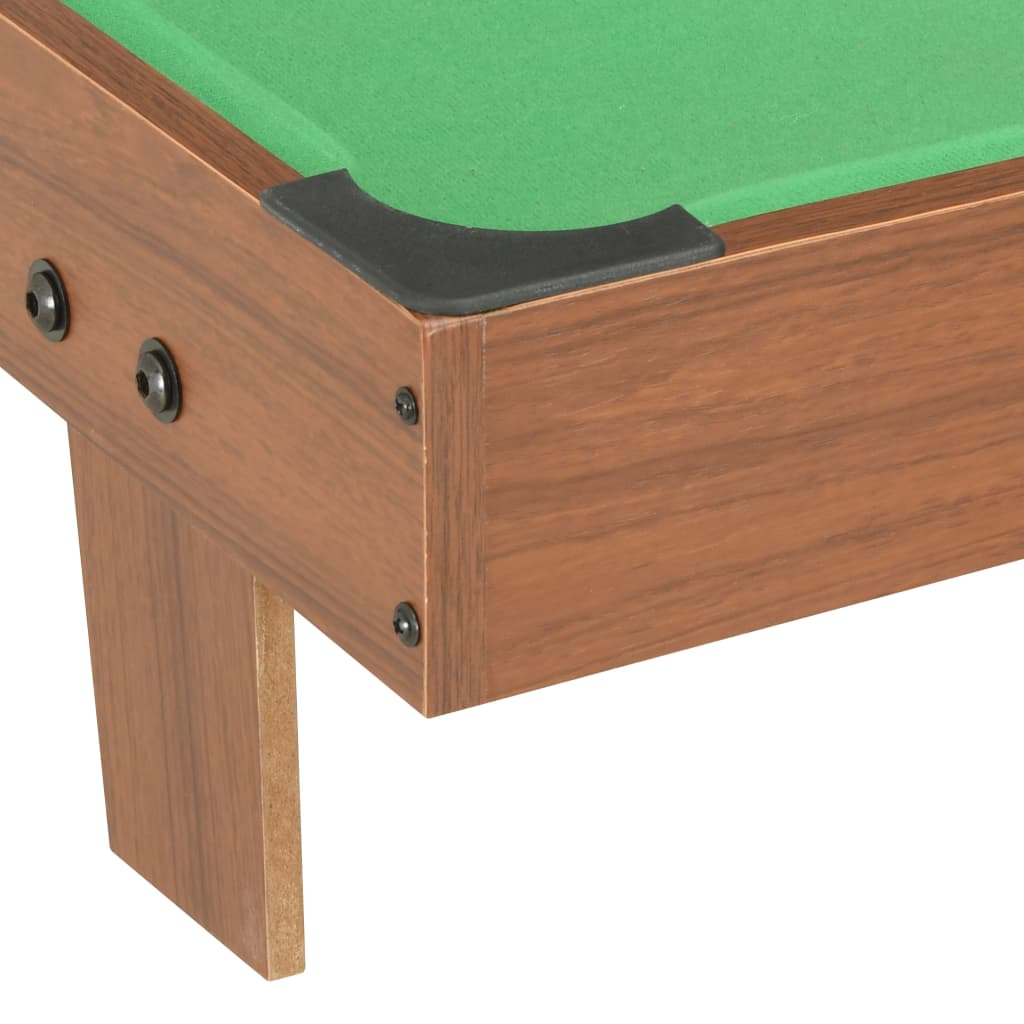 vidaXL 3 Feet Mini Pool Table 92x52x19 cm - Compact Brown & Green Billiard Table for Home, Office, Game Room & Indoor Entertainment