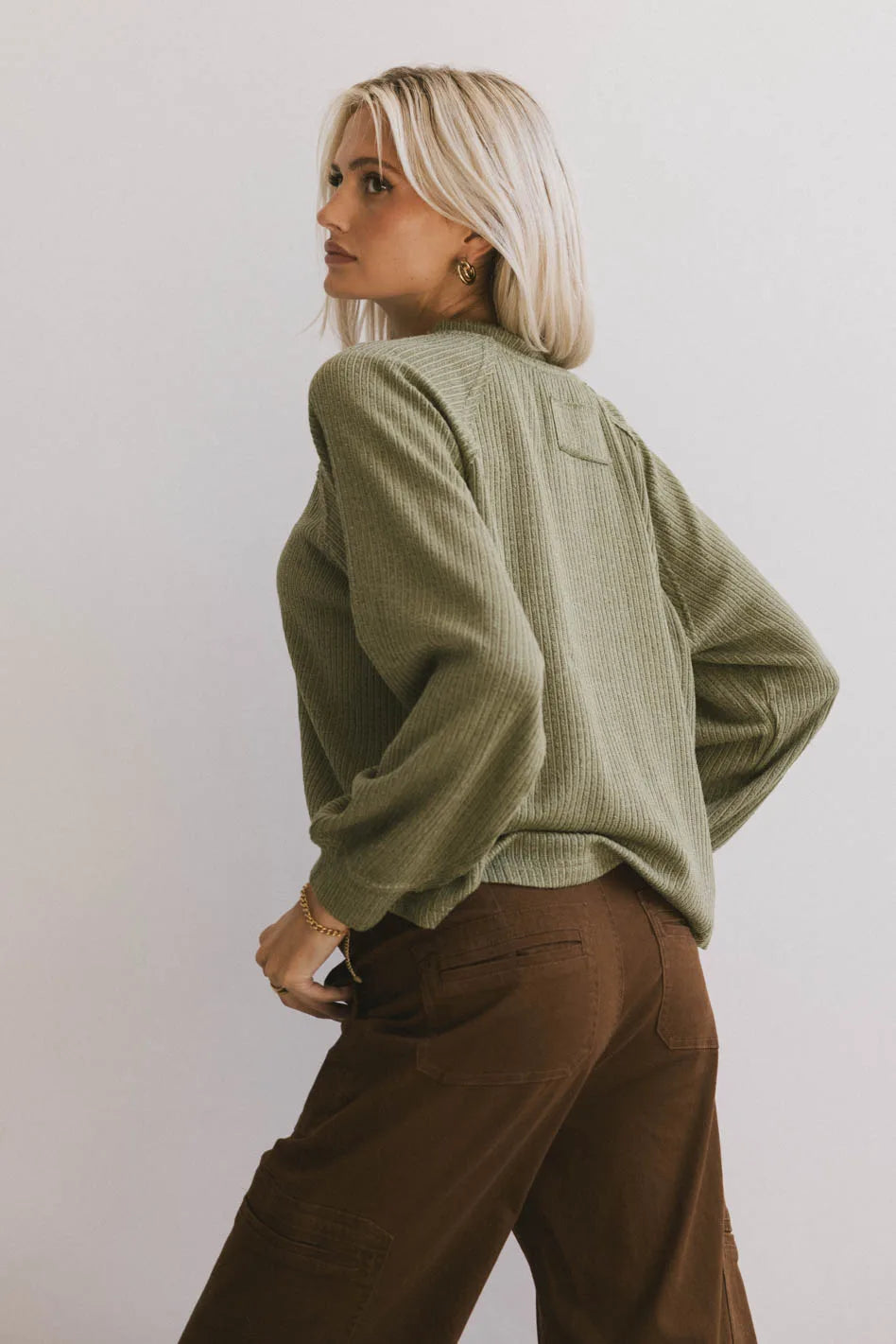 Kami Henley Top in Olive Green - Women's Casual Button-Up Shirt for Everyday Wear | Perfect for Work, Dates & Outings | FINAL SALE