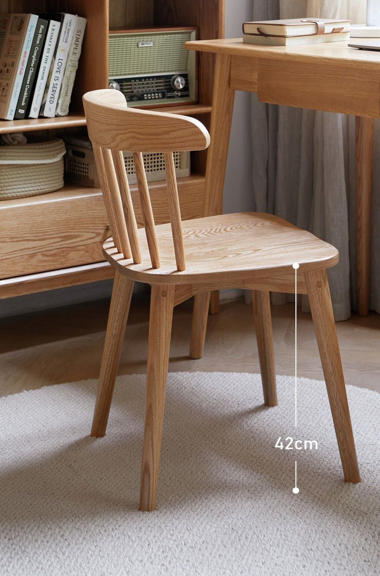 Solid Wood Windsor Chair Set of 4 - Oak, Cherry & Black Walnut - Perfect for Dining Room, Kitchen or Farmhouse Decor