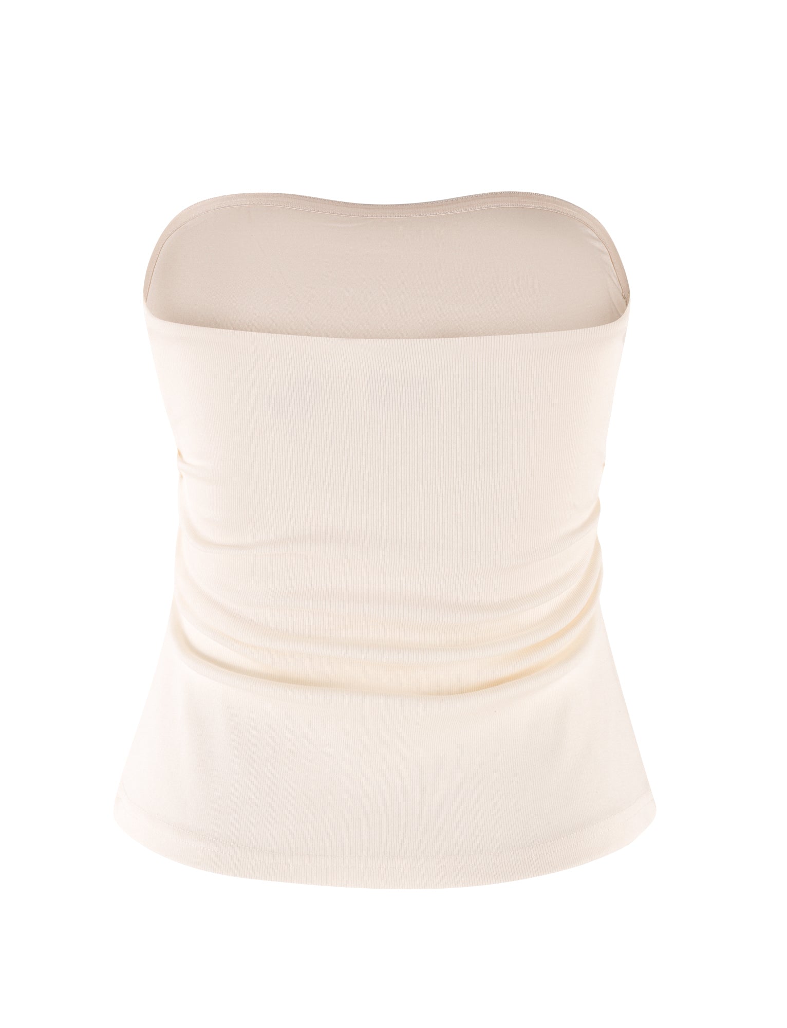 HARRIETT Ribbed Tube Top for Women - White & Cream Strapless Crop Top | Perfect for Summer, Beach, and Casual Outfits