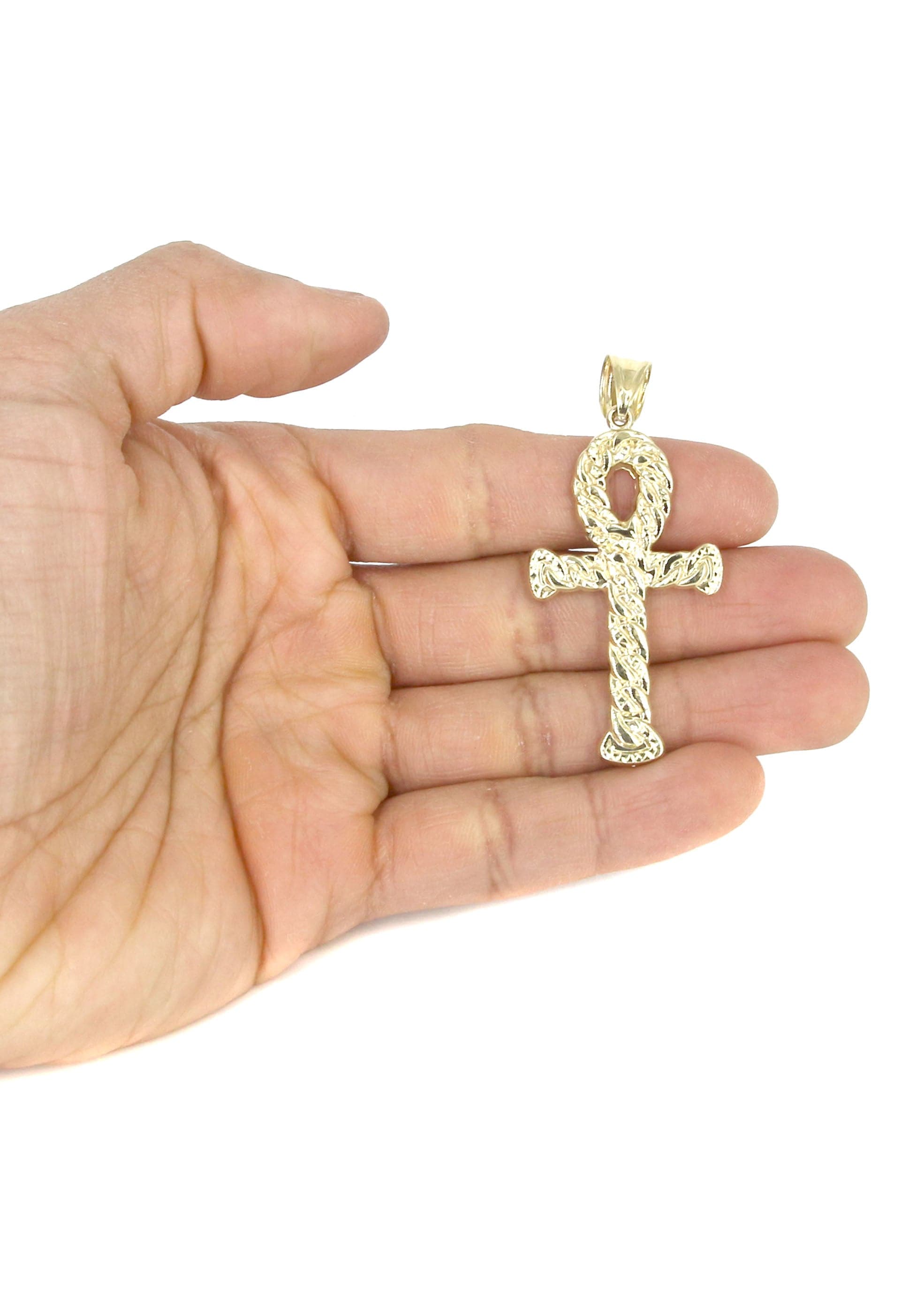 10K Yellow Gold Ankh Necklace for Women - 13.1 Grams Solid Gold Egyptian Cross Pendant - Perfect for Spiritual Protection, Gifts & Everyday Wear