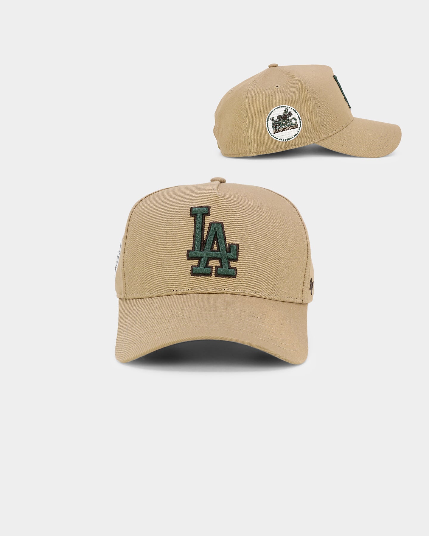 47 Brand Los Angeles Dodgers 'Croc Hunter' MVP Snapback Hat - Adjustable Dad Hat for Men & Women - Khaki/Dark Green Baseball Cap - Perfect for Sports Fans, Casual Wear & Outdoor Activities