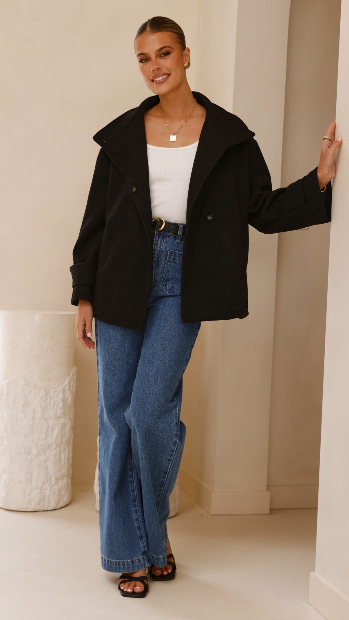 Aria Coat for Women - Stylish Black Winter Jacket with Warm Fleece Lining | Perfect for Outdoor Activities, Travel & Daily Wear