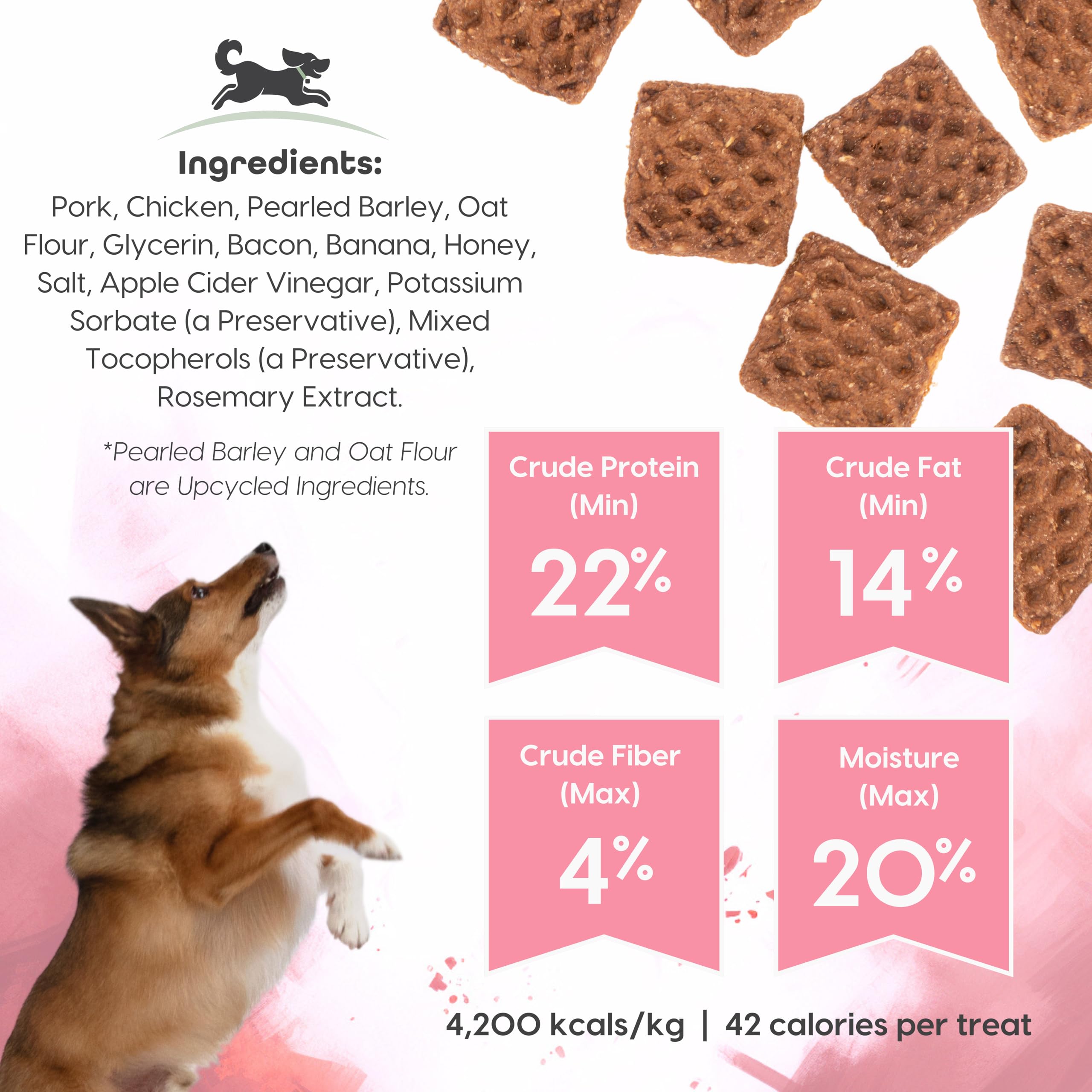 Premium High Protein Dog Treats - Grain Free, All Natural Pork, Bacon & Banana Recipe (11oz) - Healthy Training Snacks for Small & Large Breeds - Perfect for Obedience Training & Positive Reinforcement - Great for Hiking, Travel, Daily Rewards & Outdoor Adventures with Your Dog