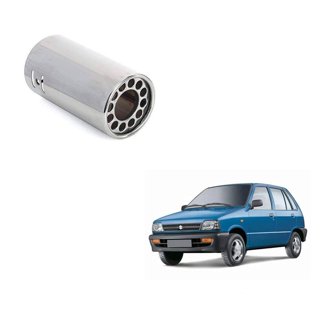 GOLSM Chrome Single Round Pipe Exhaust Silencer for Tata Safari Dicor 3.0 - Stylish Car Accessory for Enhanced Performance & Sound | Perfect for Off-Roading & Custom Car Upgrades