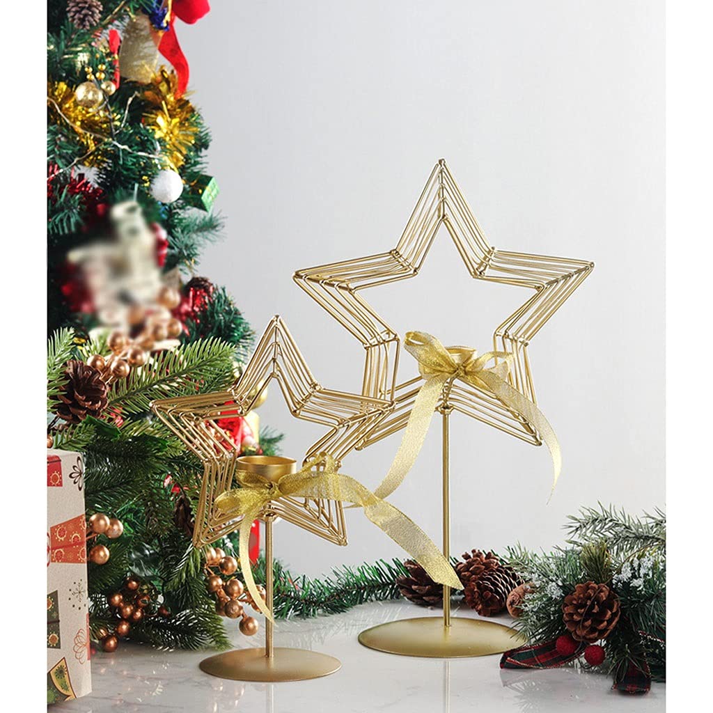 Wrought Iron Candle Holder - Elegant Candlestick for Christmas Decor, Home & Restaurant Table Centerpiece - Perfect for Romantic Candlelight Dinners, Holiday Parties & Wedding Decorations