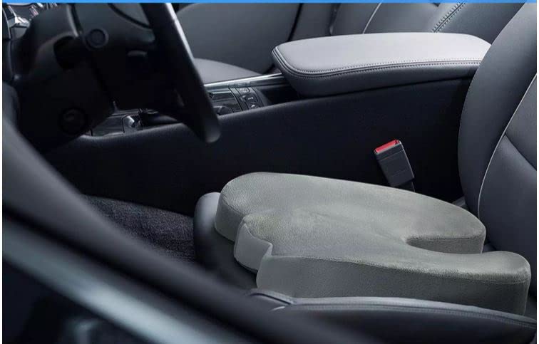 Premium Orthopedic Memory Foam Seat Cushion for Car, Office & Gaming Chairs - Coccyx & Tailbone Pain Relief - Sciatica Support Pillow for Sitting (Red Velvet) - Perfect for Long Drives, Work & Home Comfort