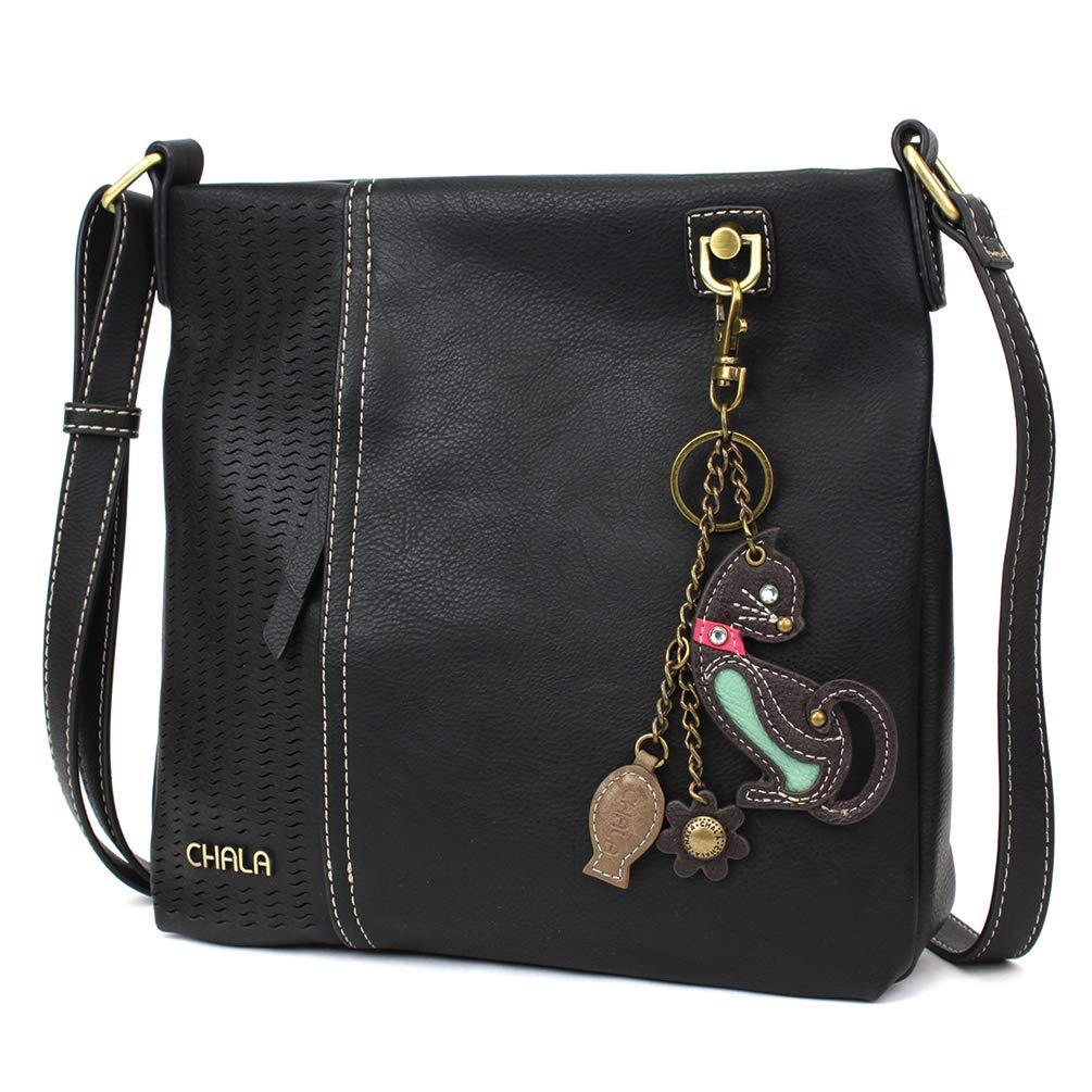 CHALA Laser Cut Crossbody Bag - Faux Leather Black Purse for Women | Stylish & Lightweight Everyday Shoulder Bag for Work, Travel & Shopping
