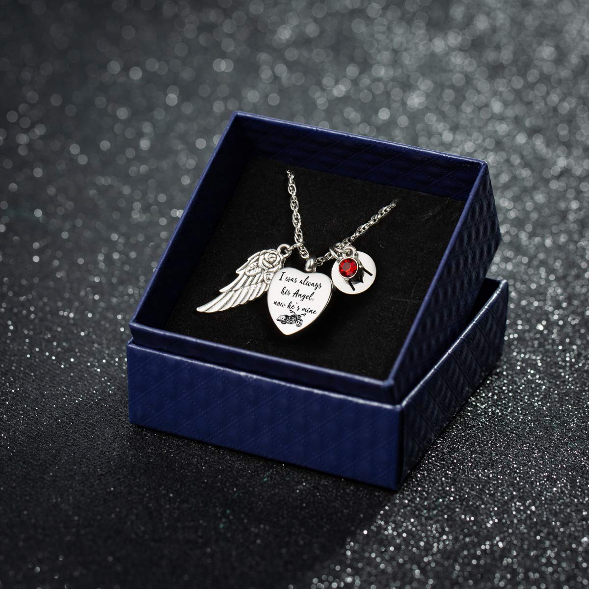 Motorcycle Urn Necklace for Ashes - Rider Memorial Jewelry for Bikers