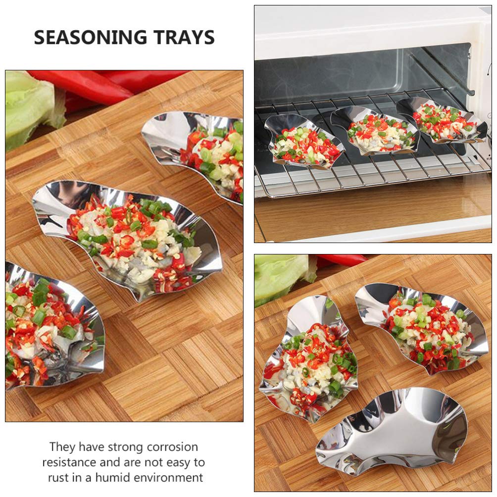 Premium 2-Piece Stainless Steel Oyster Serving Trays - Elegant Dipping Bowls for Oysters, Seafood & Sushi - Perfect for Baking, Grilling & Entertaining at Home or Restaurants